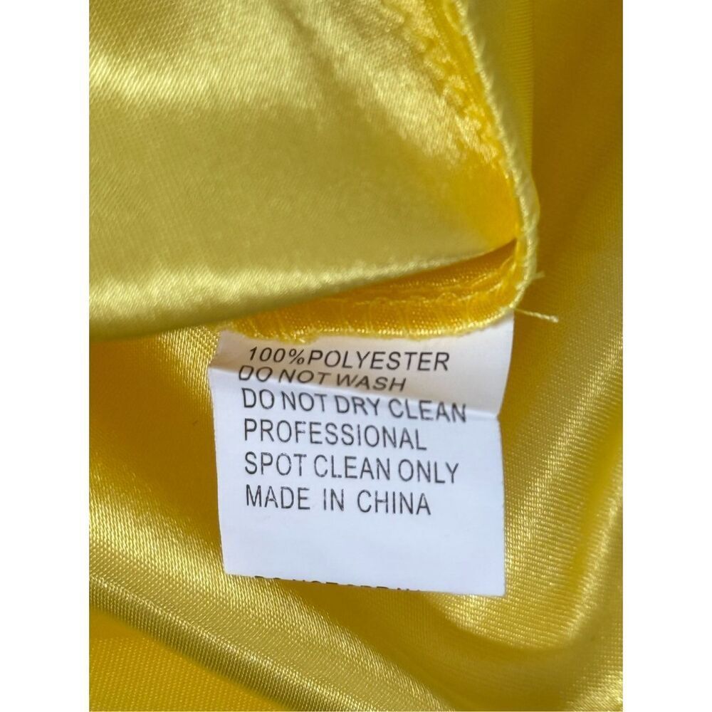 Mac Duggal Womens Chiffon Ruffle Sleeve V Neck A-Line Gown Marigold Size 10 - Picture 13 of 14